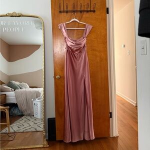 Birdy Grey Dusty Rose Satin Maxi Dress